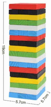 Wooden Tumbling Tower Small Color (19cm) | Develops Concentration & Teamwork
